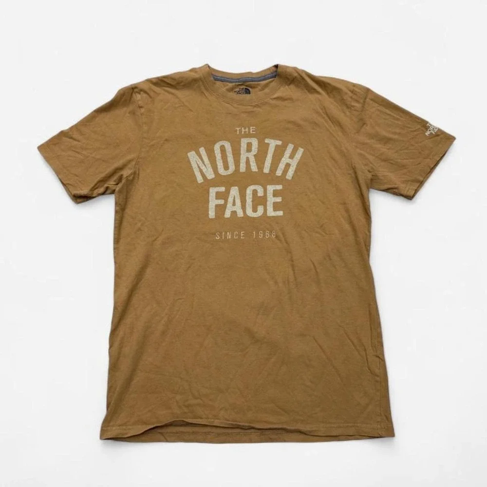 The North Face Mens Khaki Tan Brown Graphic T-Shirt Since 1966 Small